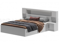 Кровать 1,6м с надстройкой с тумбами