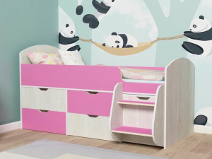 Кровать Малыш-7 Винтербер-Розовый