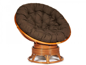 Кресло-качалка Papasan w 23/01 B с подушкой Cognac, ткань Коричневый