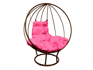 Кокон Круглый на подставке без ротанга розовая подушка
