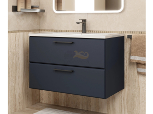 Тумба с раковиной Uperwood Foster черная 80 см