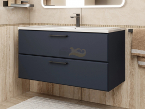 Тумба с раковиной Uperwood Foster черная 100 см