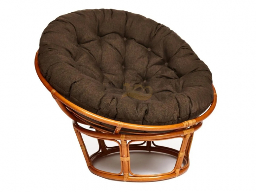 Кресло Papasan 23/01 W с подушкой Cognac, ткань Коричневый