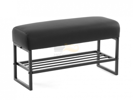 Банкетка-обувница Чарли Люкс экокожа шарп чёрный