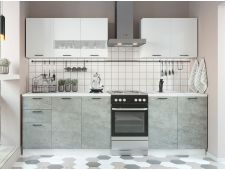 Кухня модульная Дуся белый бриллиант-цемент
